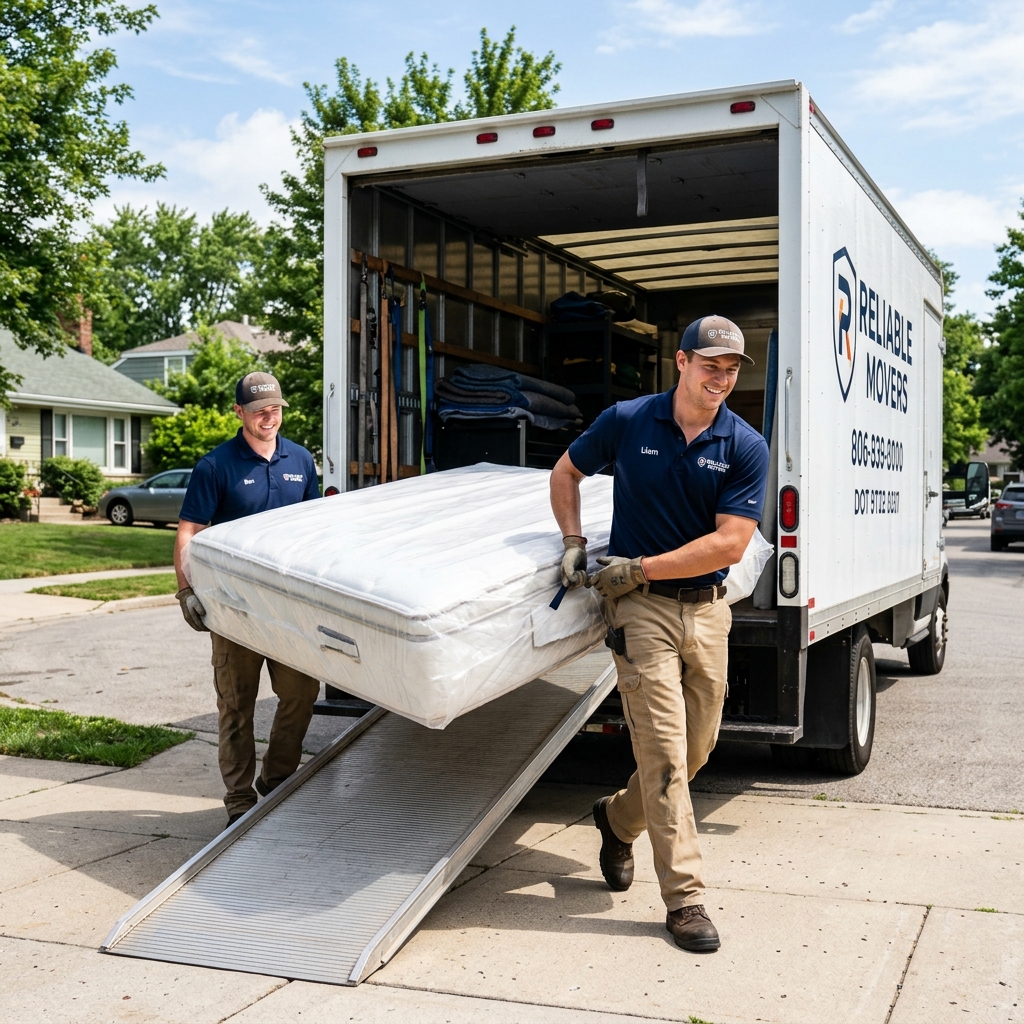 Movers loading van